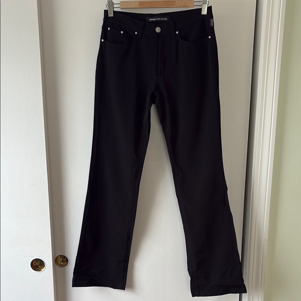 Versace Jeans Couture Straight Leg Black Pants 28